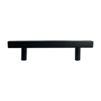 Tirador Cuadrado Liviano 96mm Acero Inoxidable Negro Werken