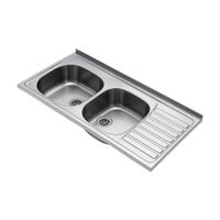 Lavadero Acero 120x50cm con escurridor 2 pozas Teka