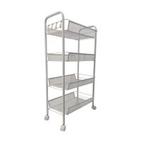 Carrito Organizador 4 Niveles Metal Blanco