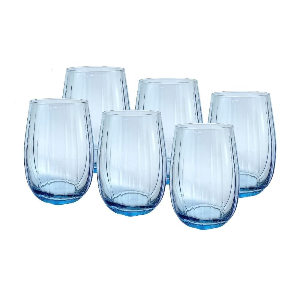 Set x 6 vasos Azul Aqua 380ml Pasabahce