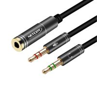 Cable De 2 Plug 3.5mm Estéreo A Jack 3.5mm Trrs - 252-143 Netcom Negro