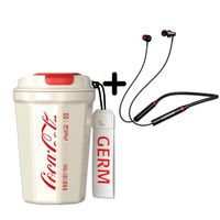 Combo Vaso Coca-Cola Beige 390 ml + Audífono Lenovo HE05X