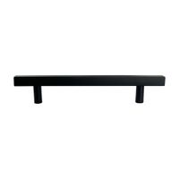 Tirador Cuadrado Liviano 128mm Acero Inoxidable Negro Werken