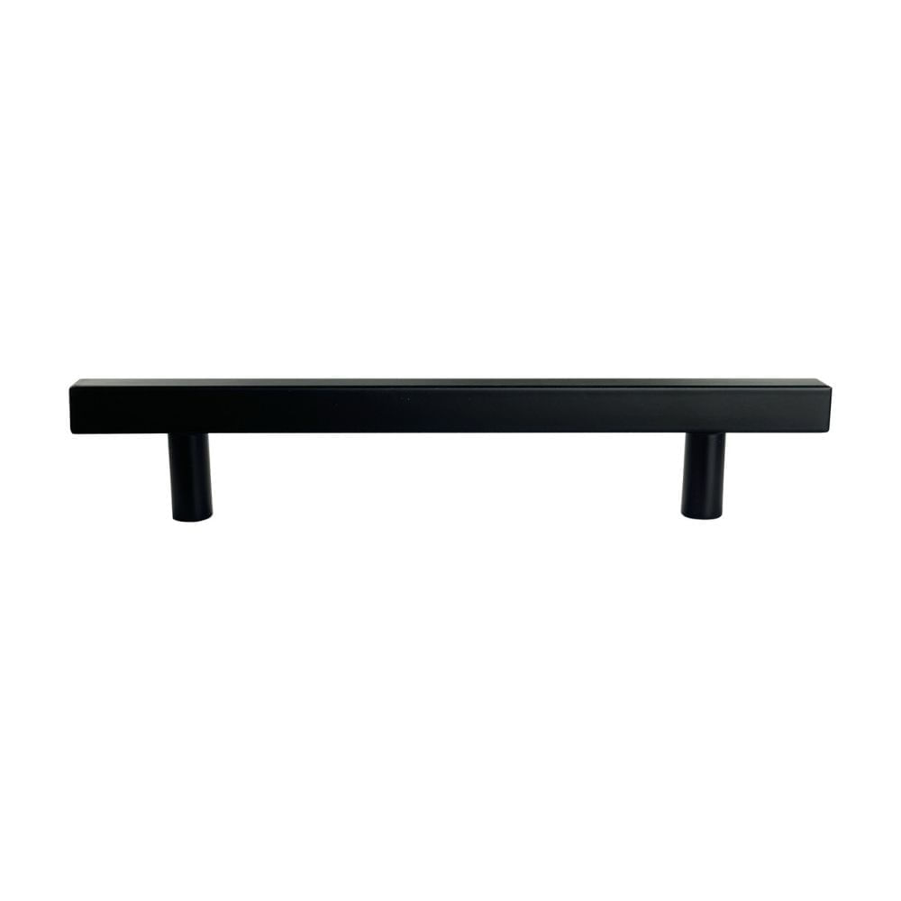Tirador Cuadrado Liviano 128mm Acero Inoxidable Negro Werken