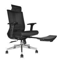 Silla de oficina con cabecero y posapiés Kum Negro Bonno