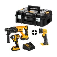 COMBO Rotomartillo SDS 20V + Atornillador 1/4"" 20V DCK260D1P1T Dewalt + Linterna LED Dewalt Modelo DCL040 20V