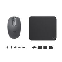 COMBO LOGITECH MOUSE M196  Y PAD MOUSE NEGRO