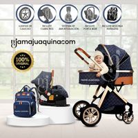 Coche Moisés de Lujo «GOLD LABELL» Con Portabebé Azul