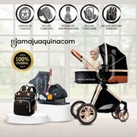 Coche Moisés de Lujo «GOLD LABELL» Con Portabebé Negro