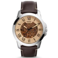 Reloj Fossil Grant ME3122 Automático Correa De Cuero Marrón Beige
