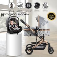 Coche Moisés «JELANI» Con Portabebé Gris