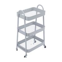 Carrito Organizador de Metal Gris 3 niveles