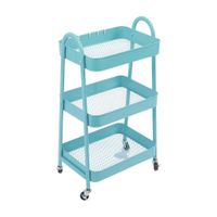 Carrito Organizador de Metal Turquesa 3 niveles