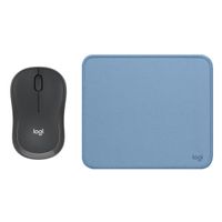 COMBO LOGITECH MOUSE M240 NEGRO Y PAD MOUSE AZUL