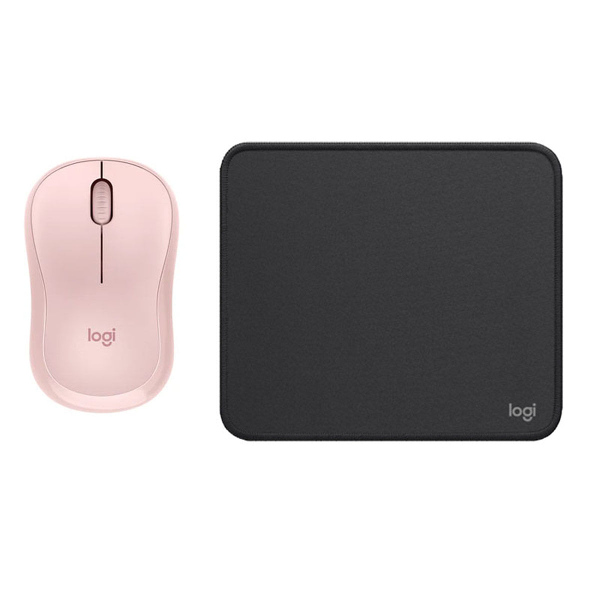 COMBO LOGITECH MOUSE M240 ROSADO Y PAD MOUSE NEGRO