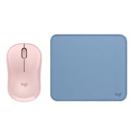 COMBO LOGITECH MOUSE M240 ROSADO Y PAD MOUSE AZUL
