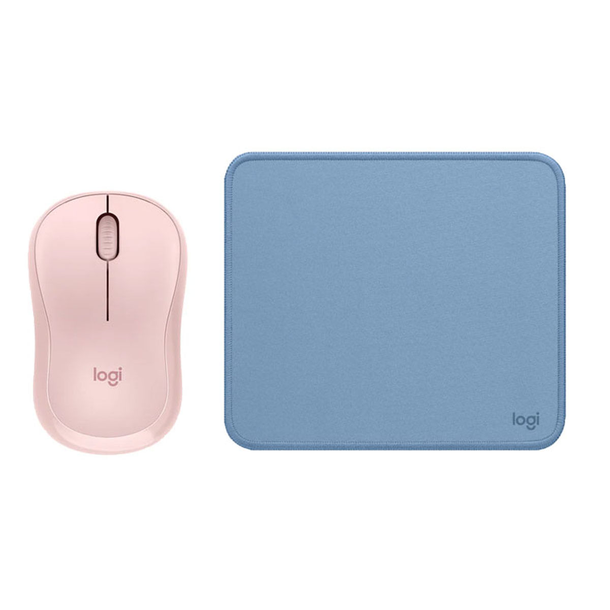 COMBO LOGITECH MOUSE M240 ROSADO Y PAD MOUSE AZUL