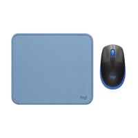COMBO LOGITECH MOUSE M190 AZUL Y PAD MOUSE