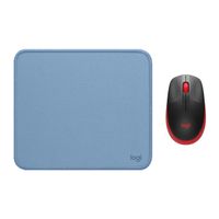 COMBO LOGITECH MOUSE M190 ROJO Y PAD MOUSE AZUL