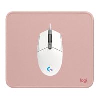 COMBO LOGITECH MOUSE G203 BLANCO Y PAD MOUSE ROSADO