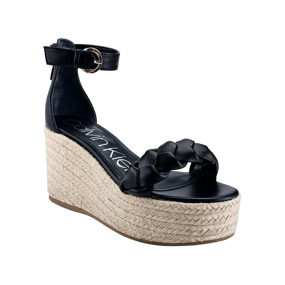 Sandalia Calvin Klein Thea Wedge Black Talla 8 5