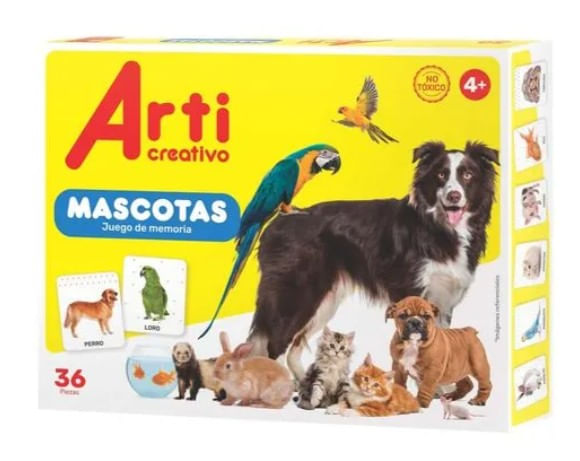 JUEGO DE MEMORIA MIS MASCOTAS 36 PCS ARTI CREATIVO