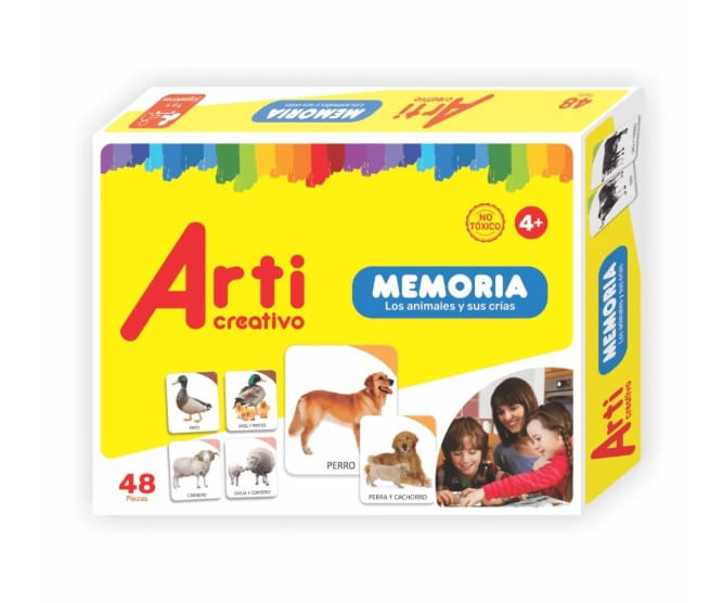 JUEGO DE MEMORIA LOS ANIMALES Y SUS CRIAS X 48 PCS ARTI CREATIVO
