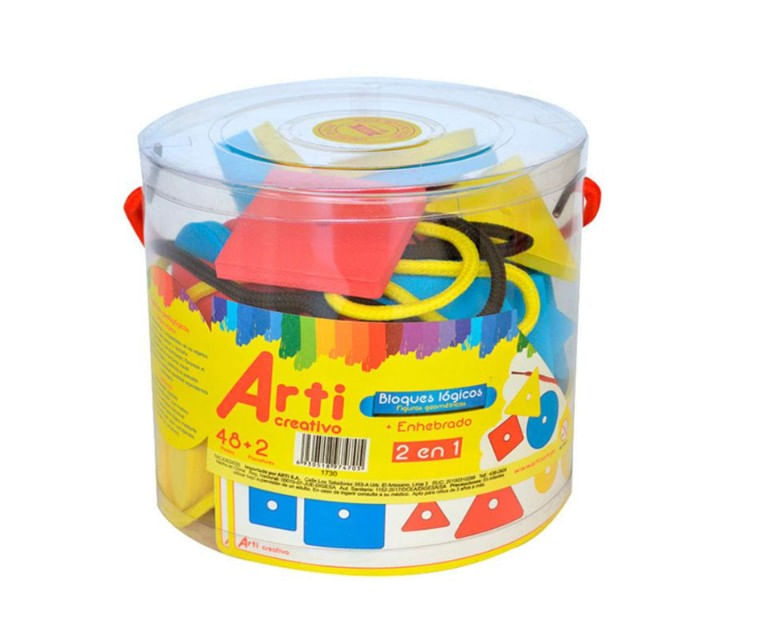 JUEGO DIDACTICO BLOQUES LOGICOS Y ENHEBRADOS ARTI CREATIVO