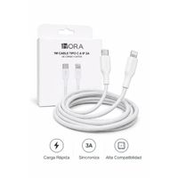 Cable 1HORA Tipo C a iPhone Carga Rápida 3A Reforzado 1m