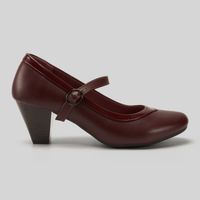 Zapatos De Vestir Mujer Madison Taco Guinda