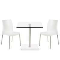 Combo 1 Mesa Simplex Ca60 1Ly + 2 Sillas Ada Blanca - Ziyaz