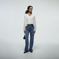 Blusa Mujer Sfera Plumetti Botones Ml Blanco