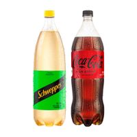 Pack Ginger Ale SCHWEPPES Citrus Botella 1.5L + Gaseosa COCA COLA sin Azúcar Botella 1.5L