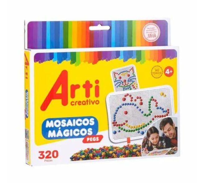 JUEGO EDUCATIVO ARTI MOSAICOS MAGICOS PEGS X320 PZA