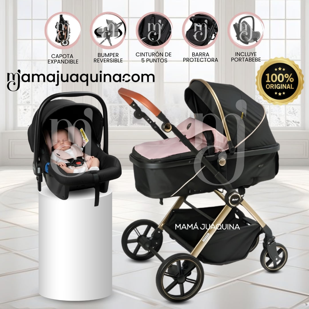 Coche Moisés Edición Exclusiva «SIGNAL PLUS» Con Portabebé Rosa