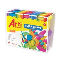 PLASTILINA ULTRA SUAVE x 6 UND COLORES NEON ARTI CREATIVO