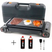 Parrilla a Gas Portátil Plegable con Maletín + 2 Gas Butano FIX