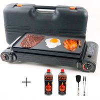 Parrilla a Gas Portátil Plegable con Maletín + 2 Gas Butano 2FILL