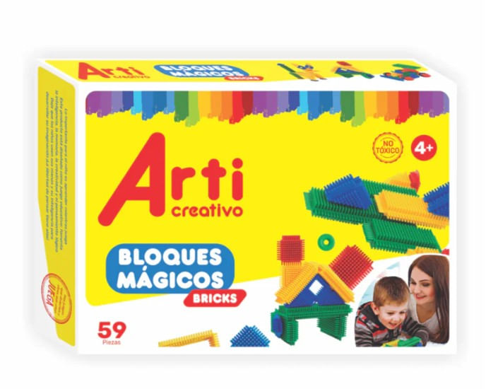 BLOQUES MAGICOS BRICKS X 59 PZS ARTI CREATIVO