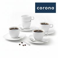 Set x12 Piezas Taza y Plato Corona d Porcelana Premium 101ml