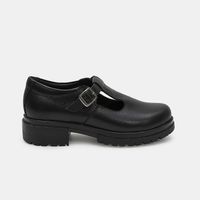 Zapato Escolar Casual MANA-2604 Negro Rabbit Cuero