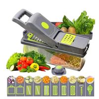 Cortador De Verduras Profesional 14 Piezas Mandolina Con Recipiente