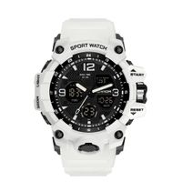 Reloj Hombre Deportivo SANDA 6030 Blanco Digital-Análogo