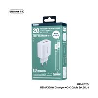 Cargador Rápido Remax Fast Charger Set RP-U120 Blanco 20W