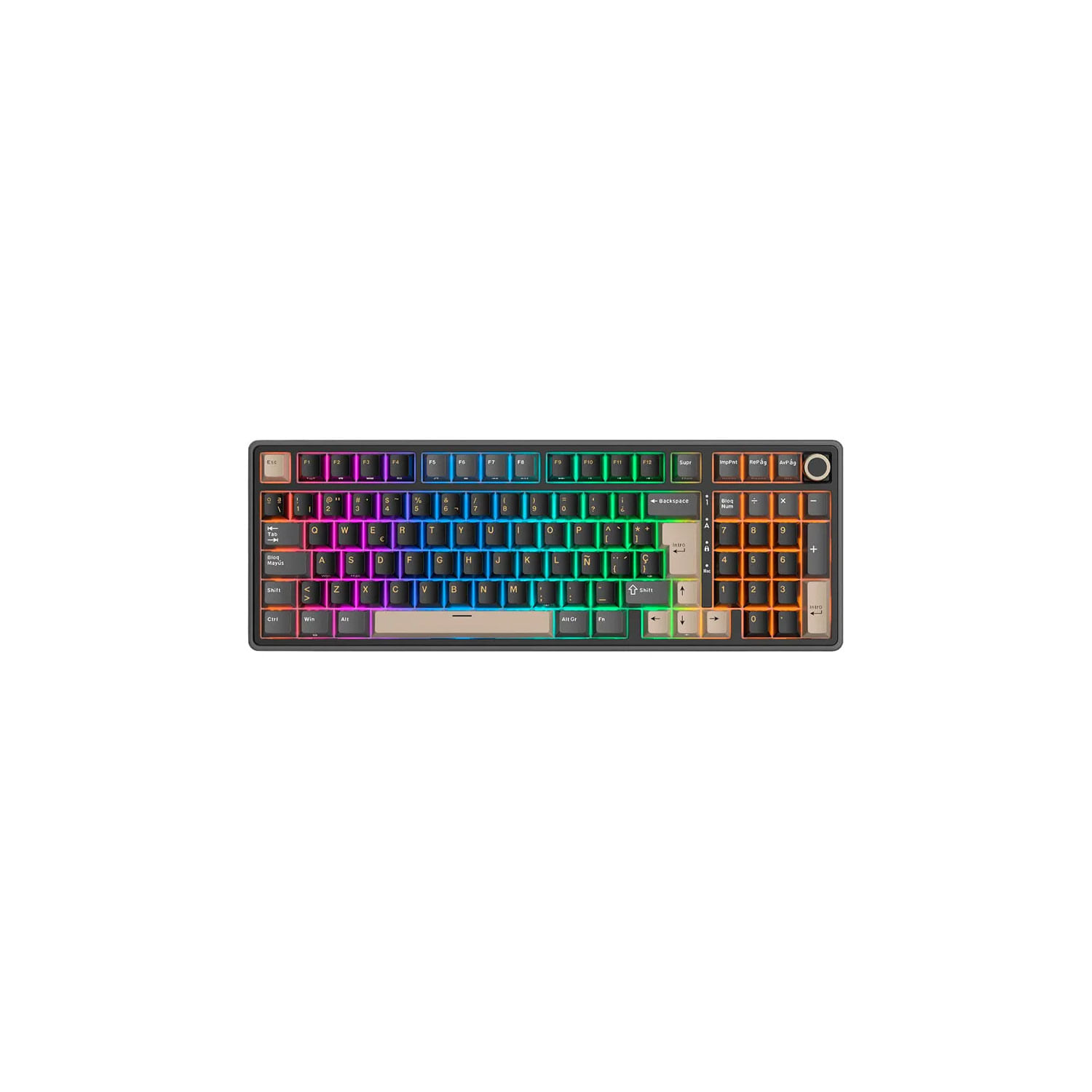 Teclado Gamer Royal Kludge Rk-R98Pro Cableado Phantom Creamy Switch