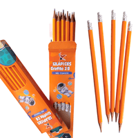 2 cajas de Lapices hezagonal Grafito 2B lapiz con borrador