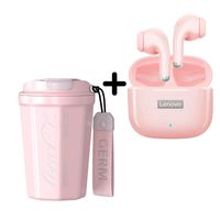 Combo Vaso Coca-Cola Rosa 390 ml + Audifonos Lenovo LP40 Pro Rosa