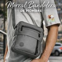 Morral Bandolera De Hombre Spake De Cuero Pu Impermeable Mate Con Correa Ajustable color gris