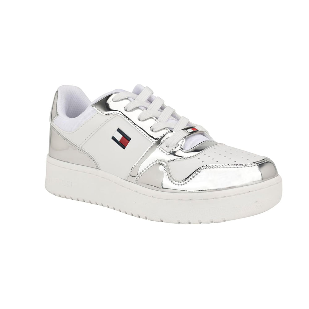 Zapatilla Tommy Hilfiger Dama Twigye White Silver Talla 5 5