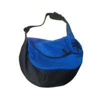 Bolso cruzado transportador de malla anti traspirable para mascotas perros y gatos talla L color azu